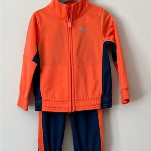 Puma Orange and Navy Tracksuit with Logo